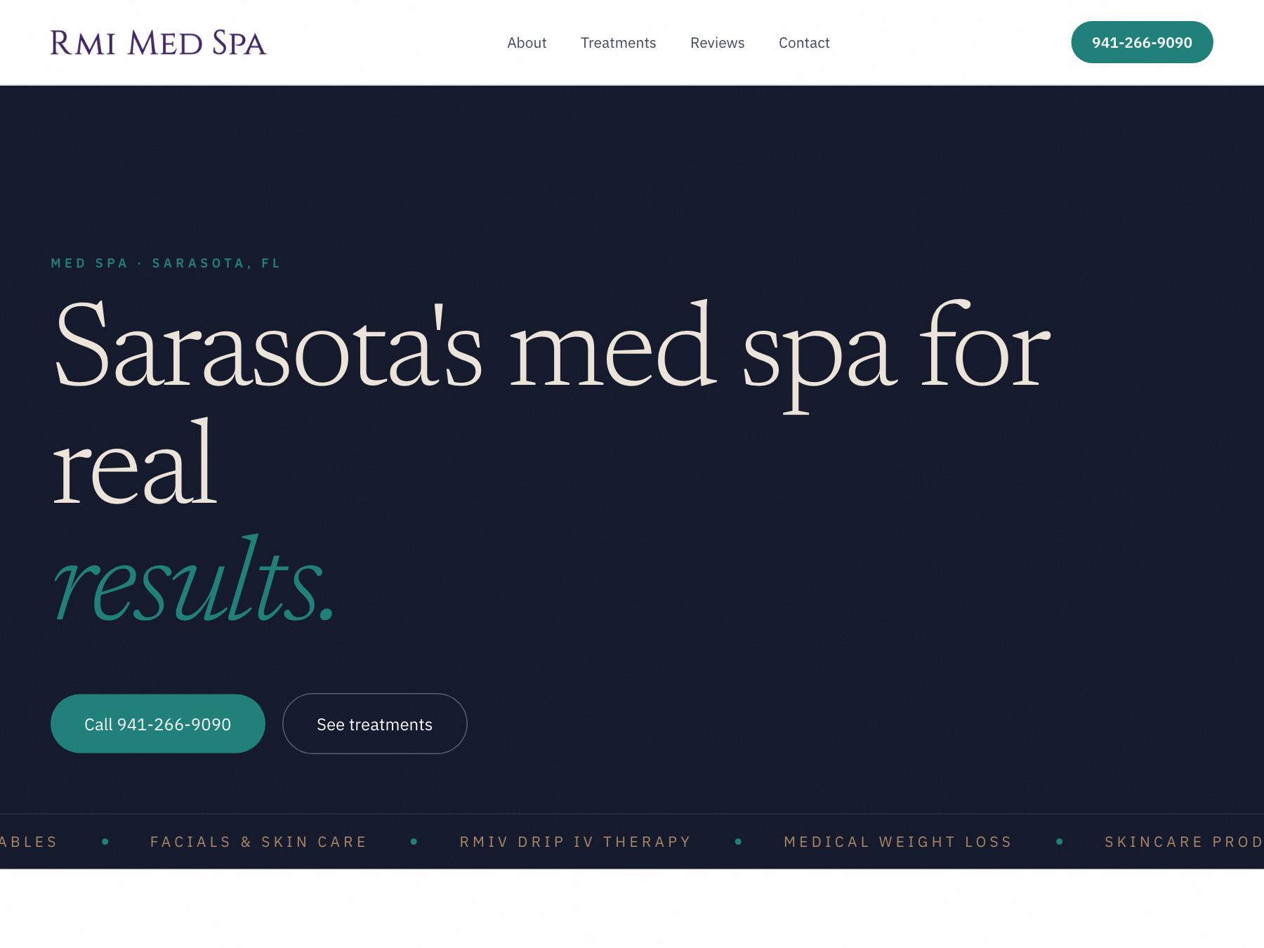 RMI Med Spa — med spa concept site, Sarasota
